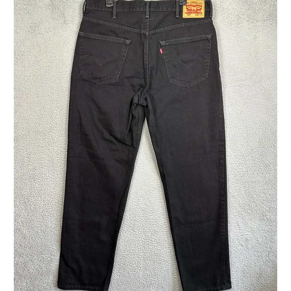 Levis 550 Jeans Mens 38X34 Black Relaxed Straight Fit Red Tab Dark Wash Denim